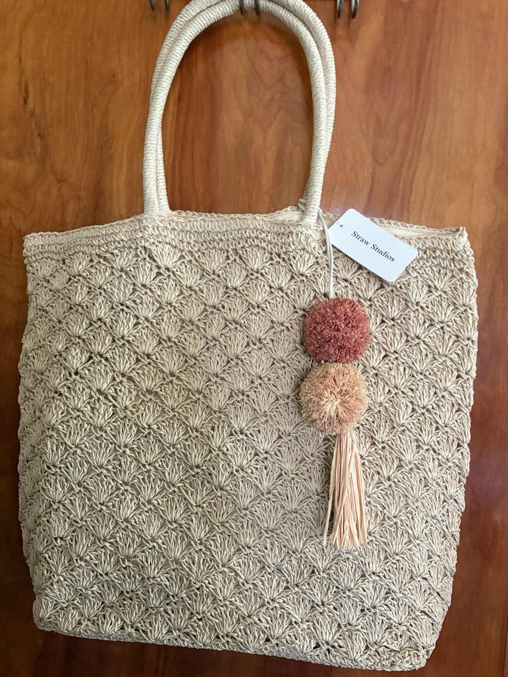 STRAW STUDIOS Handmade Straw Beach Tote - Picture 2 of 7